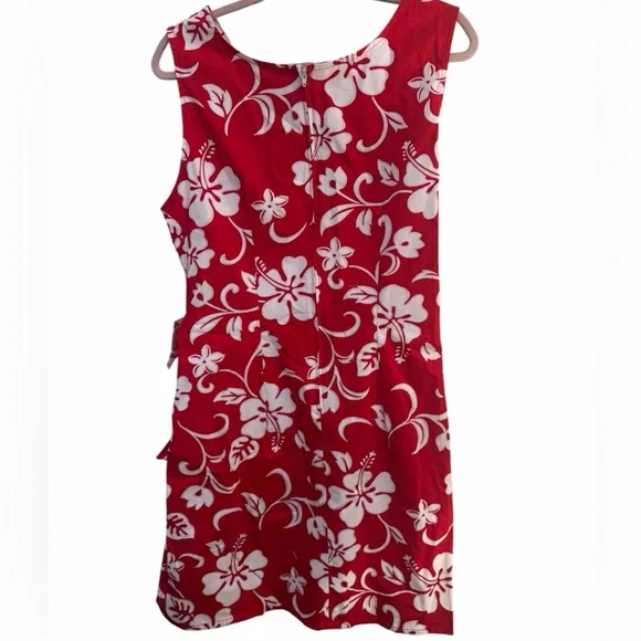 Puanani Red White Hibiscus Dress size XXL NEW - Picture 3 of 7
